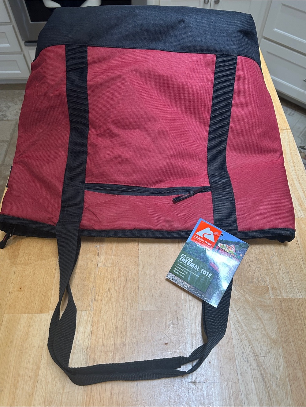 Ozark Trail Red and Black High-density Insulated Tote Bag with Leakproof Lining